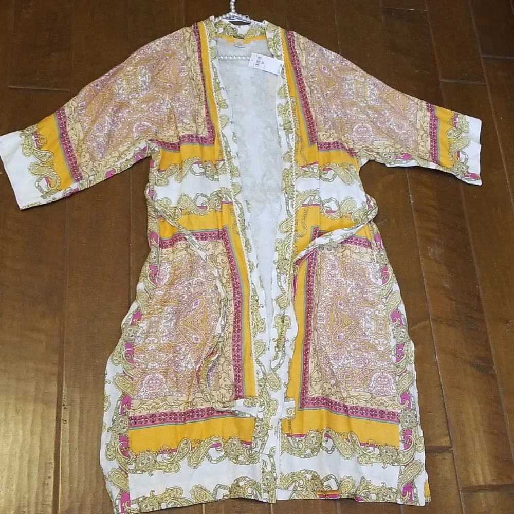 Magaschoni Kimono Paisley Scarf Print 100% Linen NWT - Picture 5 of 12